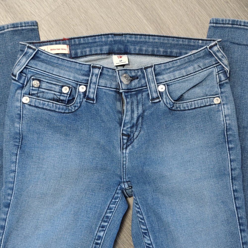 Halle Mid Rise Super Skinny True Religion Jeans - Picture 5 of 11